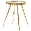  Coaster Furniture Kaelyn 723918-S3 4-piece Round Coffee and End Table Set - Gold IMAGE 3