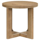  Coaster Furniture Kessler 735988-S2 2-piece Round Sculptural Wood Coffee Table Set - Light Oak IMAGE 13
