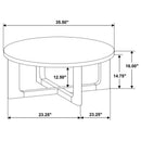  Coaster Furniture Kessler 735988-S3 3-piece Round Sculptural Wood Coffee Table Set - Light Oak IMAGE 13