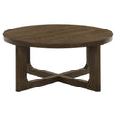  Coaster Furniture Kessler 735998-S2 2-piece Round Sculptural Wood Coffee Table Set - Brown IMAGE 4