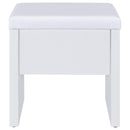  Coaster Furniture Bunbury 930280 Makeup Vanity Table Set Storage Mirror and Stool - White IMAGE 11