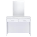 Coaster Furniture Bunbury 930280 Makeup Vanity Table Set Storage Mirror and Stool - White IMAGE 18